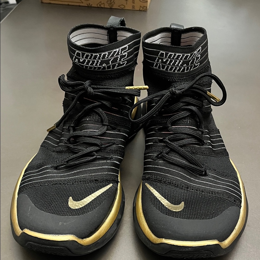 Nike Free Train Hustle Hart Black and Gold Athletic Sneakers Men’s Size 9